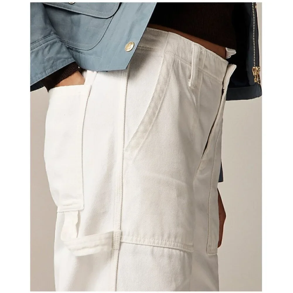 J. Crew Point Sur Wide-Leg Carpenter Jeans White Size 29 NWT